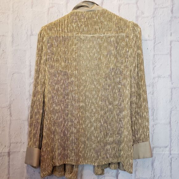 URSULA OF SWITZERLAND Weave Open Front Blazer Small - Picture 7 of 8